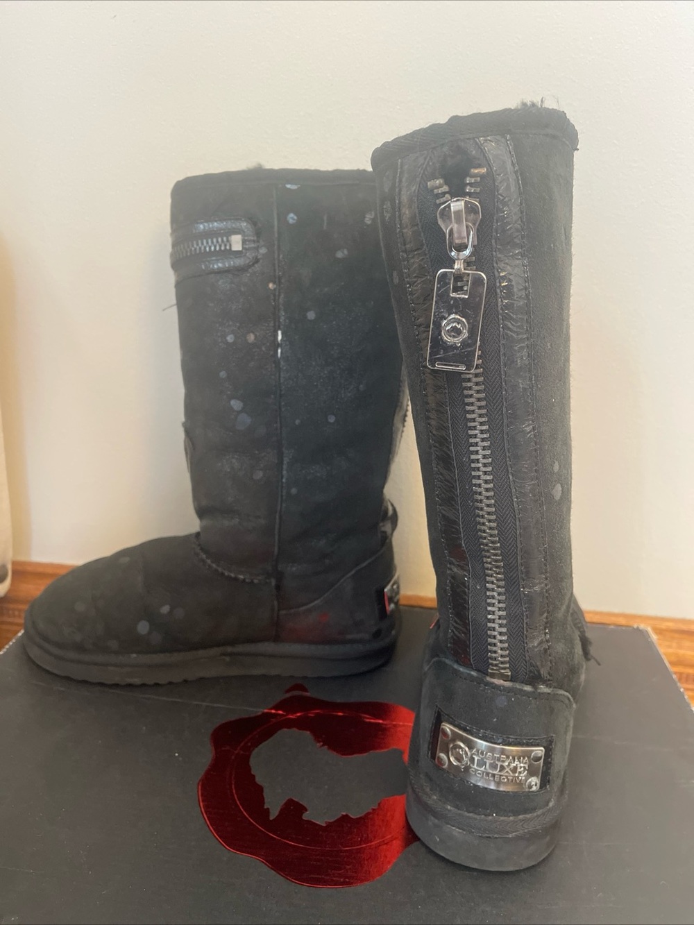 Australia Luxe Collective Women's Biker Angel Black Size 6 RARE 🔥